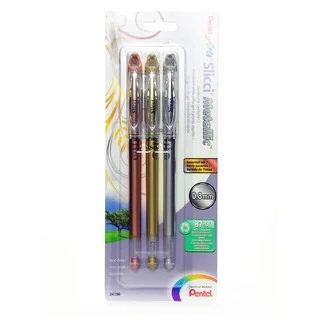 Slicci Extra Fine Metallic Gel Pens (2 Packs of 3 Pens)