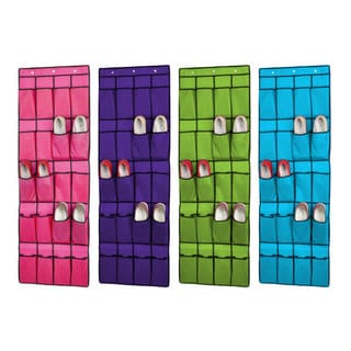 Sunbeam Fabric 10-pair/20-pocket Shoe Rack Organizer in Assorted Colors