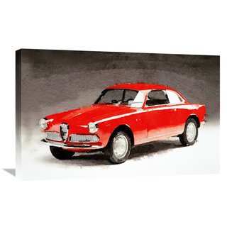 NAXART Studio '1958 Alfa Romeo Giulietta Sprint Watercolor' Stretched Canvas Wall Art
