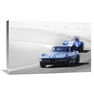 NAXART Studio 'Corvette and AC Cobra Shelby Watercolor' Stretched Canvas Wall Art