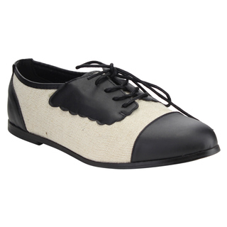 Chase & Chloe Women's Two-tone Lace-up Flat Oxford Casual Shoes