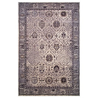 Hermes Collection Gray and Cream Oriental Rug, 5 ft. x 8 ft.