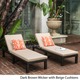 Puerta Outdoor Adjustable PE Wicker Chaise Lounge with Cushion by Christopher Knight Home (Set of 2) - Thumbnail 2