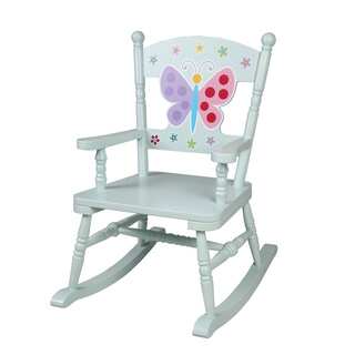Levels of Discovery Olive Kids Blue Wood Butterfly Garden Rocking Chair