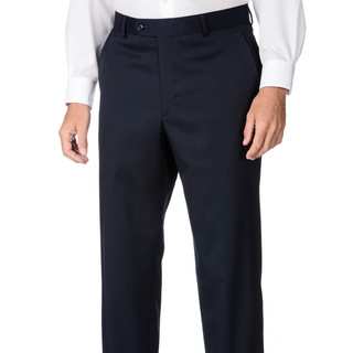 Palm Beach Men's Big & Tall Navy Flat-front Dress Pants 40R Size in Navy(As Is Item)