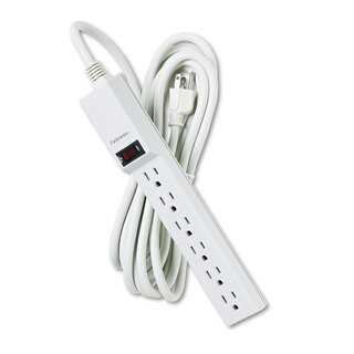 Fellowes Six-Outlet Power Strip 120V 15ft Cord 10 7/8 x 1 7/8 x 1 5/8 Platinum