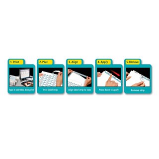 Avery Print & Apply Clear Label Dividers with White Tabs 5-Tab Letter 5 Sets