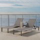 Cape Coral Mesh Chaise Lounge with End Table by Christopher Knight Home (Set of 2) - Thumbnail 0