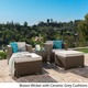Puerta 5-piece Outdoor Wicker Chat Set with Water Resistant Cushions by Christopher Knight Home