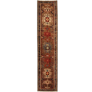 Herat Oriental Persian Hand-knotted Hamadan Wool Runner (2'11 x 13'6)