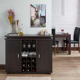 Furniture of America Mirande Contemporary Espresso Dining Buffet with Wine Storage