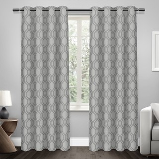 ATI Home Domino Geometric Jacquard Linen Curtain Panel (Pair)