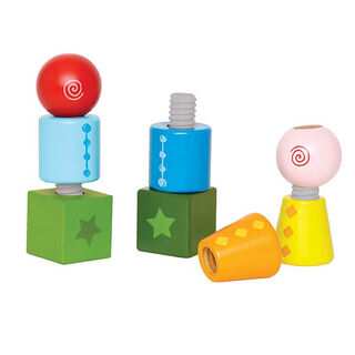 Hape Twist and Turnables Wooden Building Block Set