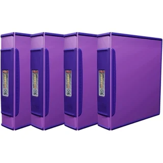 Storex Duragrip Purple 2-inch O-ring Binder 4-pack