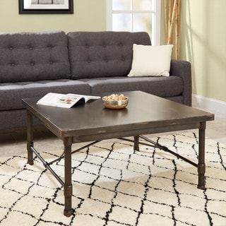 Silverwood Oxford Industrial Collection Brown Steel Square Coffee Table
