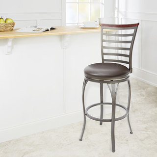 29 in. Ladder Back Swivel Barstool with Curved Legs