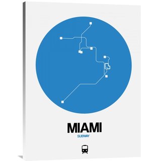 NAXART Studio 'Miami Blue Subway Map' Stretched Canvas Wall Art