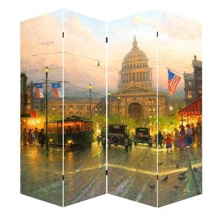 78-inch Capitol Hill Street Scene Canvas Room Divider