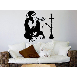 Hookah Wall Decal Relax Arabic Wall Decals Monkey Vinyl Sticker Decal size 33x39 Color Black