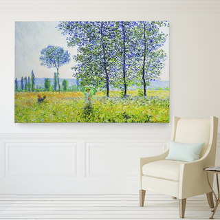 Claude Monet 'Field in Spring' Wrapped Canvas Wall Art