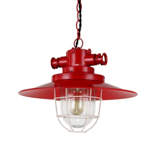 Journee Home 'Wagner' 9 in Iron Hard Wired Industrial Pendant Light With Included Edison Bulb