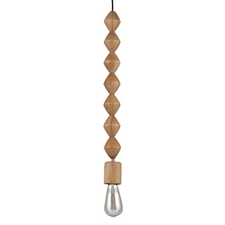 Journee Home 'Faust' 25 in Wood Bead Hard Wired Pendant Light With Included Edison Bulb