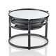 Furniture of America Cara Contemporary Round Motion Glass Metal Coffee Table