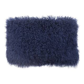 Blue Tibetan Sheep Fur Throw Pillow