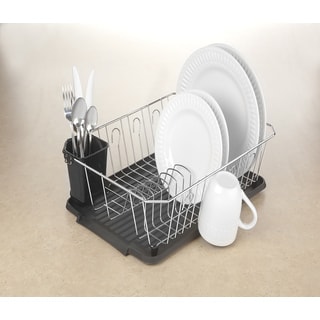 Simply Kitchen Details Black and Chrome Iron 3-piece Dish Rack Set