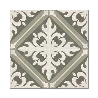 Kasba Brown and White handmade cement Moroccan tile, 8 Inch X 8 inch floor & wall tile (pack of 12)