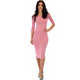 Lyss Loo True 2 You 3/4 Sleeve Midi Dress D2049 - Thumbnail 7
