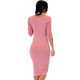 Lyss Loo True 2 You 3/4 Sleeve Midi Dress D2049 - Thumbnail 6