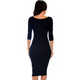 Lyss Loo True 2 You 3/4 Sleeve Midi Dress D2049 - Thumbnail 3