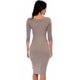 Lyss Loo True 2 You 3/4 Sleeve Midi Dress D2049 - Thumbnail 18