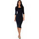 Lyss Loo True 2 You 3/4 Sleeve Midi Dress D2049 - Thumbnail 4