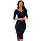 Lyss Loo True 2 You 3/4 Sleeve Midi Dress D2049 - Thumbnail 1