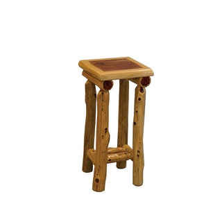 Rustic Red Cedar Log Small Nightstand / End table - Amish