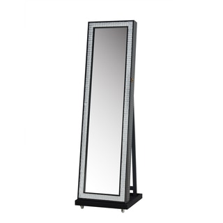 Jeco Black-framed Freestanding 58-inch Full-length Mirror Jewelry Cabinet