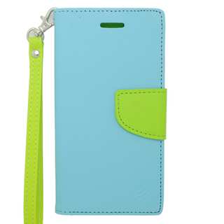 Insten Blue/ Green Leather Case Cover Lanyard with Stand/ Wallet Flap Pouch For Apple iPhone 6 Plus/ 6s Plus