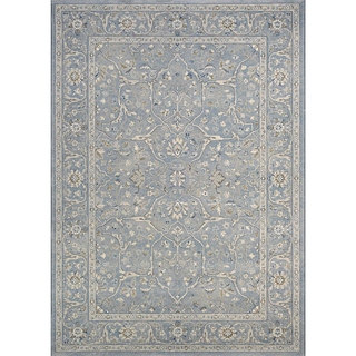 Couristan Sultan Treasures Floral Yazd/Slate Blue Rug (5'3 x 7'6)