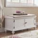 Maybelle Beige Velvet Cushioned Shutter Door Storage Bench by iNSPIRE Q Classic - Thumbnail 1