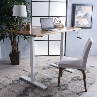 Jenson 48-inch Acacia Wood Desk with Adjustable Height and Manual Base by Christopher Knight Home