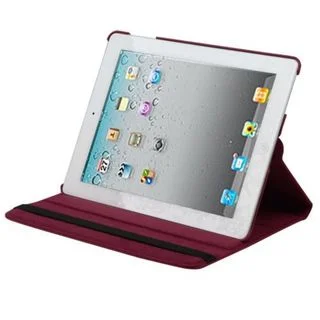 Insten Red Swivel Leather Case Cover with Stand For Apple iPad 2/ 3/ 4