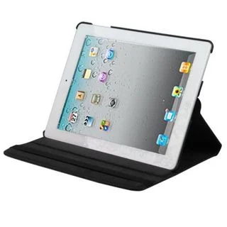 Insten Black Swivel Leather Case Cover with Stand For Apple iPad 2/ 3/ 4