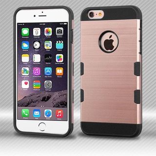 Insten Rose Gold/ Black Hard Snap-on Case Cover For Apple iPhone 6 Plus/ 6s Plus
