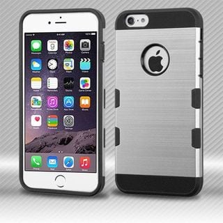 Insten Silver/ Black Hard Snap-on Case Cover For Apple iPhone 6 Plus/ 6s Plus
