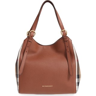 Burberry Canterbury Tan Check Leather Handbag