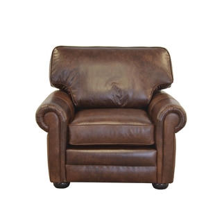 Fenway Studio Genuine Top Grain Leather Extra Deep Armchair