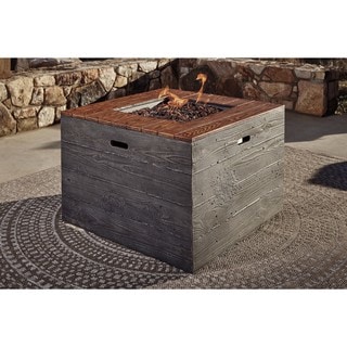 Signature Design by Ashley Hatchlands Brown Square Fire Pit Table