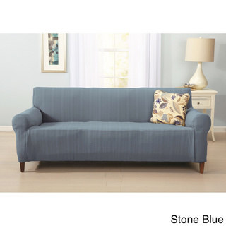 Darla Collection Platinum Strapless Cable Knit Form Fit Sofa Slipcover